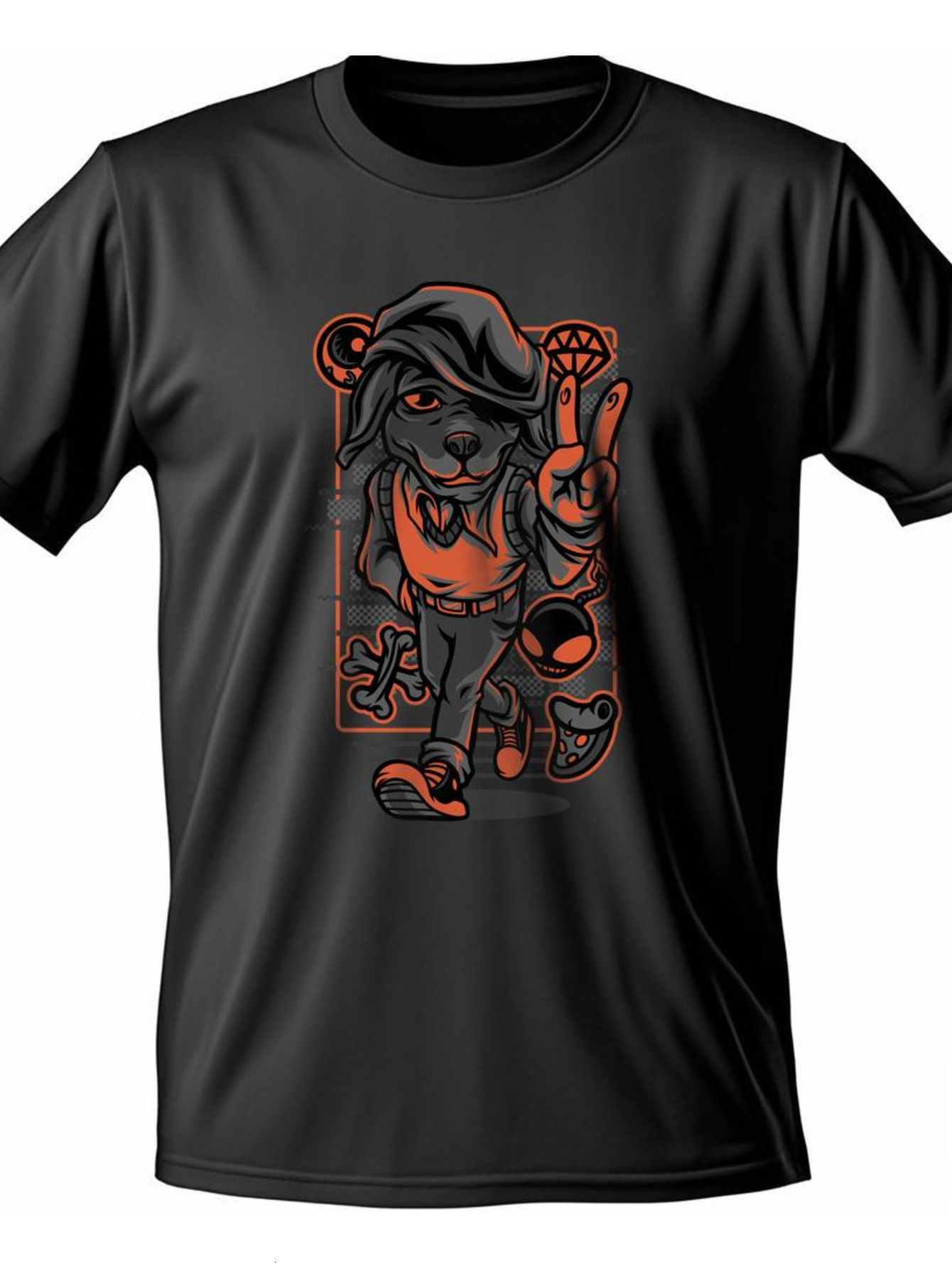 Dongdumaoyi S-3Xl Short Sleeve 180G Graphics Black Tiger Men White T Shirts Cotton Round Collar Adult c370