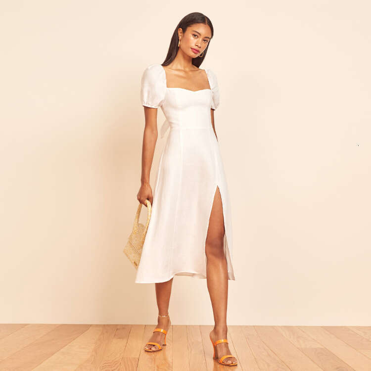 Dresses for Woman Elegant for A Wedding Robe Dresses Fulllace Devise N265ref White Linen Dress 2025 Summer New French Style Womens Fashion