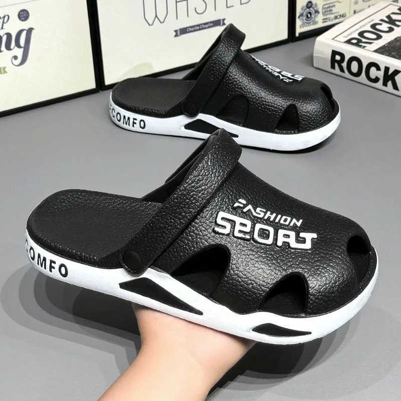Smile Shoes For Men Outdoor Beach Sandals Cave Shoes Plus Size Comfortable Sandals EVA Non-slip Outsole Fashion Sports Slippers Z250617