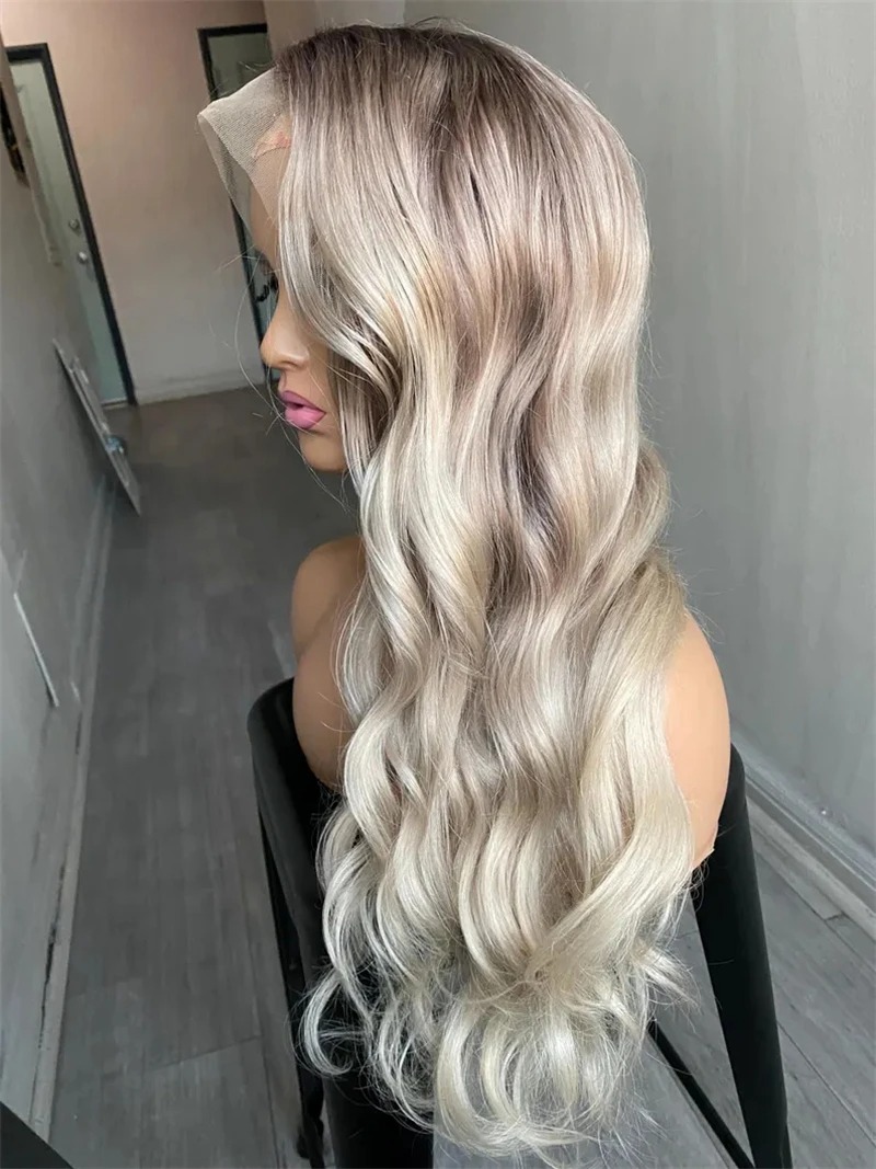 Lace Front Wig Human Hair 13x6 Blonde Human Hair Wigs 250% Density Body Wave Lace Front Wigs Human Hair Pre Plucked 26 Inch Synthetic