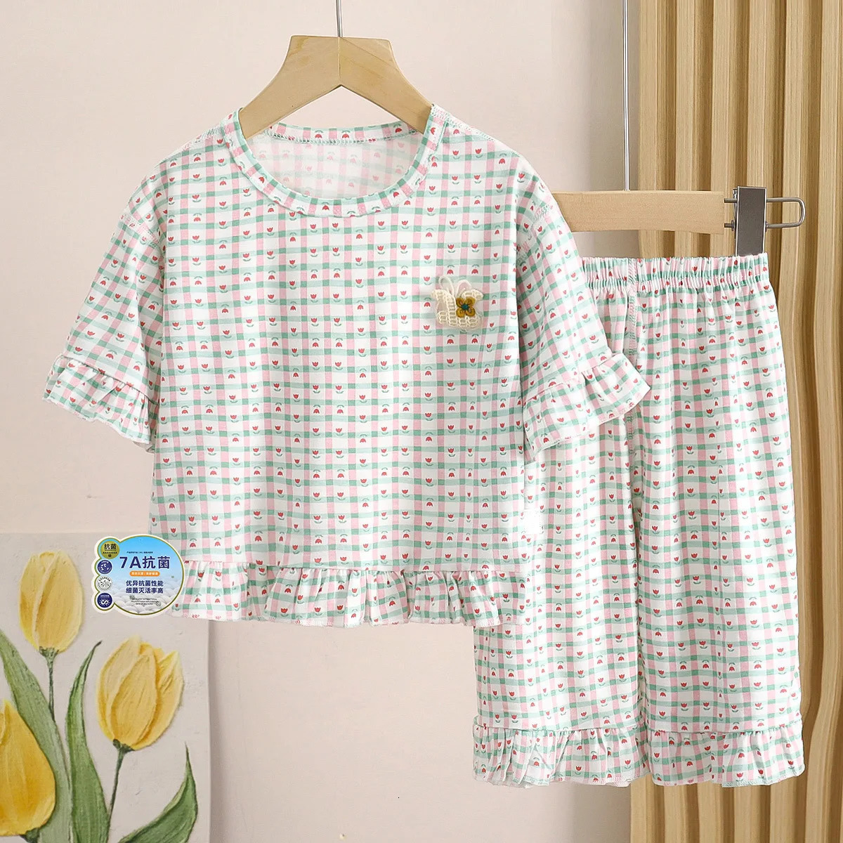 Childrens Pajamas Suit Summer Modal Baby Thin Section Air-condition Clothing Leisure Breathable Home Wear Suit 250617