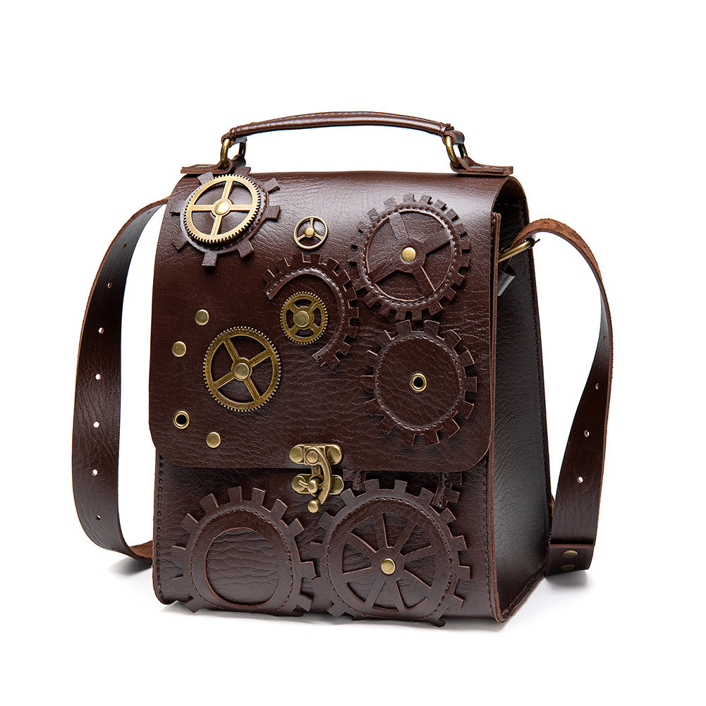 Free Shipping 2025 New Designer Bag Fashionable And High-quality Shopping Bag Steampunk Retro Style Women's Shoulder Handbag