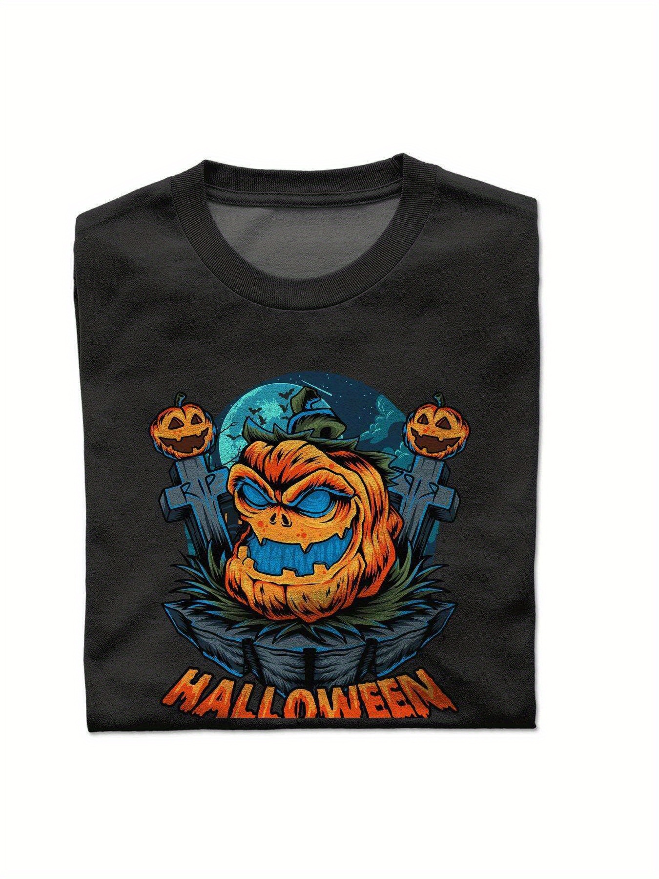 Dongdumaoyi Cotton Black S-3Xl Short Sleeve Graphics White T Shirts Round Collar Adult Men 180G Halloween a41b