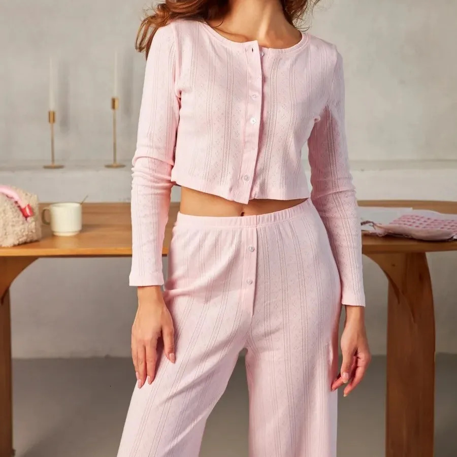 Spring Fall and Summer Fashion Long-Sleeved Pajamas Homewear Sexy Underwear Pajamas Homewear Air Conditioning Clothing 250616