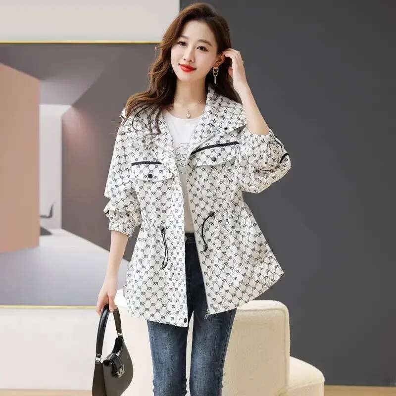 Womens Windbreaker Jackets Spring Autumn Loose Female Coat Sale Cheap Great Long Sleeve Fashion 2025 Luxury Vintage Trend Offer