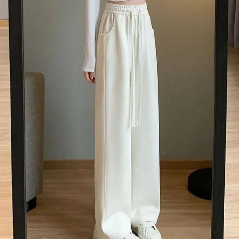 Long Spring Autumn Woman Trousers With Pockets Harajuku Casual All Medium Chic and Elegant Pants for Women Original 90s Classic