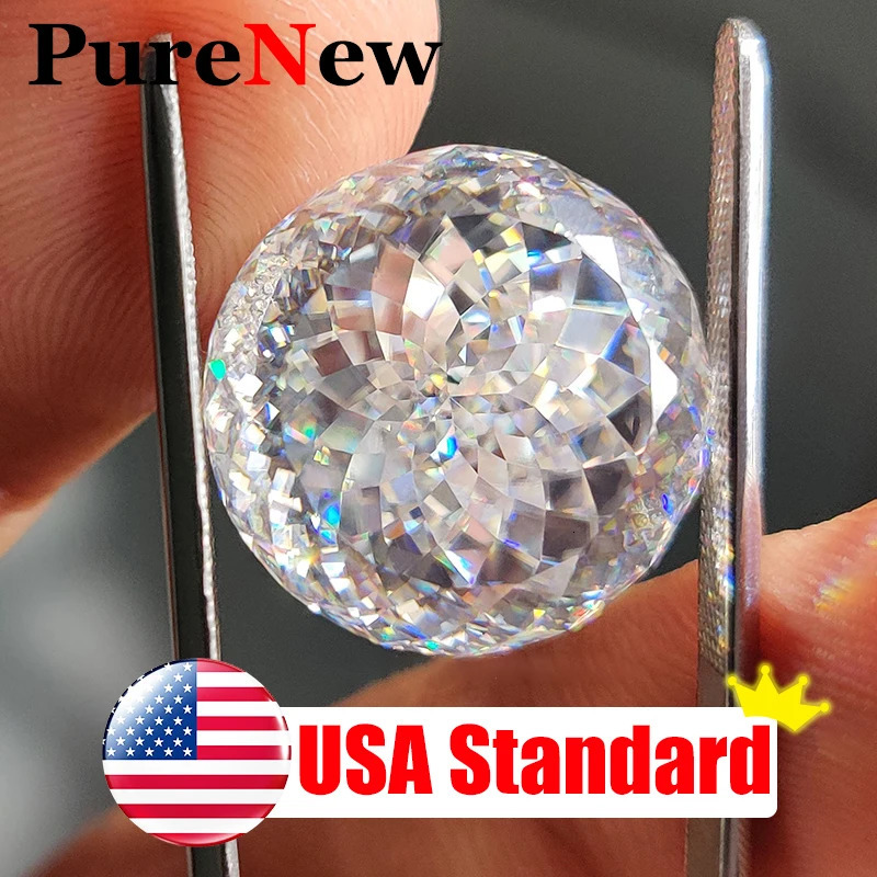 USA Standard 0.1-50ct Portuguese Cut Loose Stone D Color VVS1 Russian 100 Facted Plum Cut Diamond GRA 250617