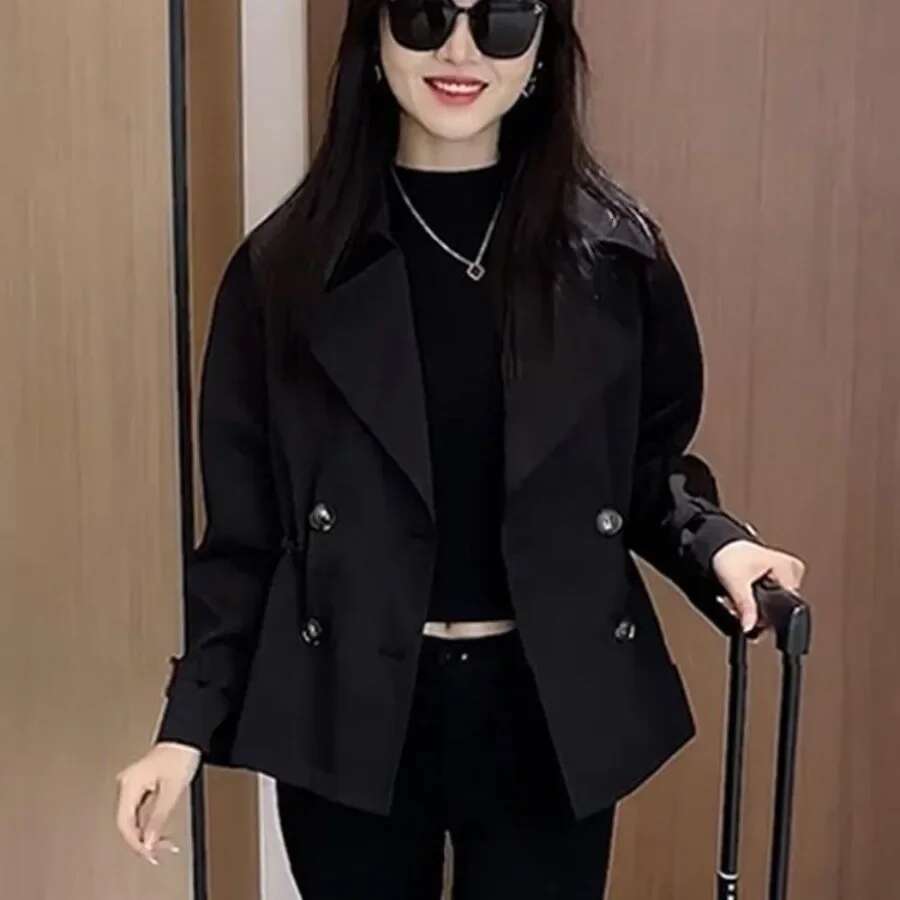 Womens Windbreaker Jackets Solid Color Slim Fit Female Coat Youthful 2025 Trend Lined Korean Reviews Clothes Great Cheap Pretty