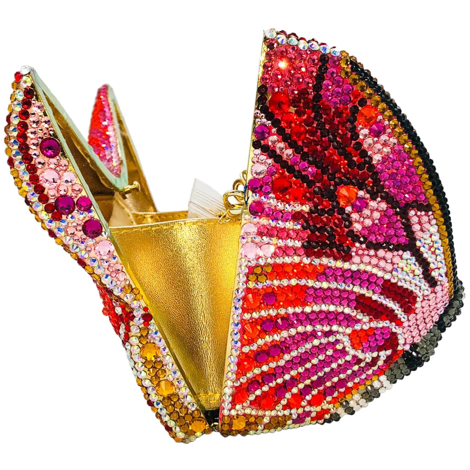 Boutique De FGG Novelty Butterfly Rhinestone Clutch Purse Handmade Women Crystal Evening Bags Party Prom Minaudiere Bag 250614