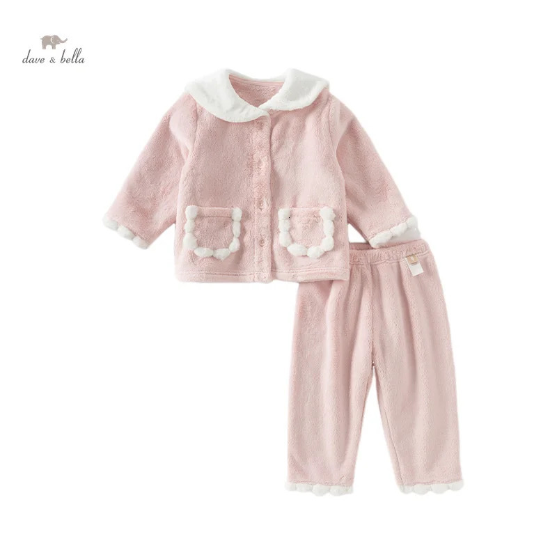 Dave Bella Girls Baby Pajama Set Autumn Winter Childrens Comfortable Fashion Cute Sweet Indoor Warm DB4243454 250617