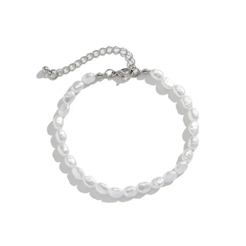 Fashion Oval Pearl Chain Bracelet Necklace Men Women Handmade Classic Chain Beads Bracelet for Men Jewelry Set 250616