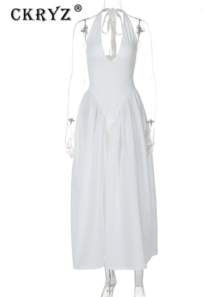 Ladies Summer Evening Party Fashion Dress Women Sleeveless Backless V-Neck Sexy Maxi Dresses Night Clubwear Female Outfits 250616