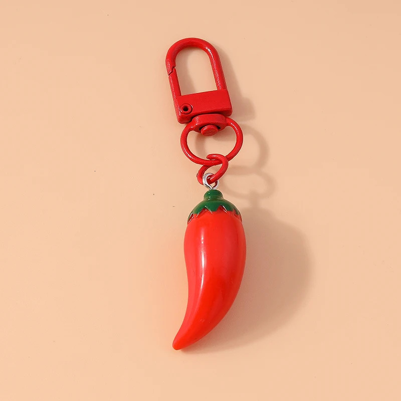 Cute Resin Chilli Keychain Simulation Pepper Key Rings Pendant for Car Key Holder Women Girls Handbag Decor DIY Jewelry Gifts 250616