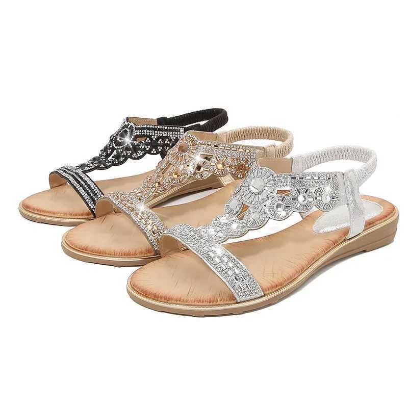 2025 Summer Women Sandals Crystal Decoration high Heel Sandals Peep Toe Back Strap Elastic Band Elegant Fashion comfort Shoes Z250617