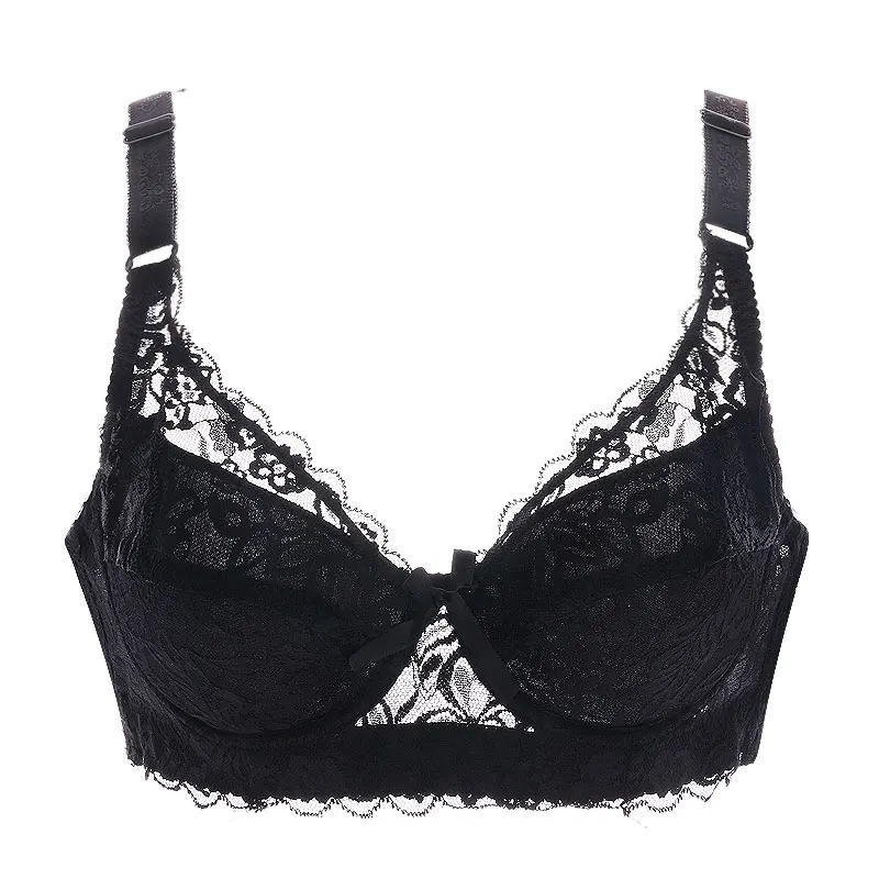 Full cup thin underwear small bra plus size wireless adjustable lace Womens bra breast cover B C D cup Large size Lace Bras 250617