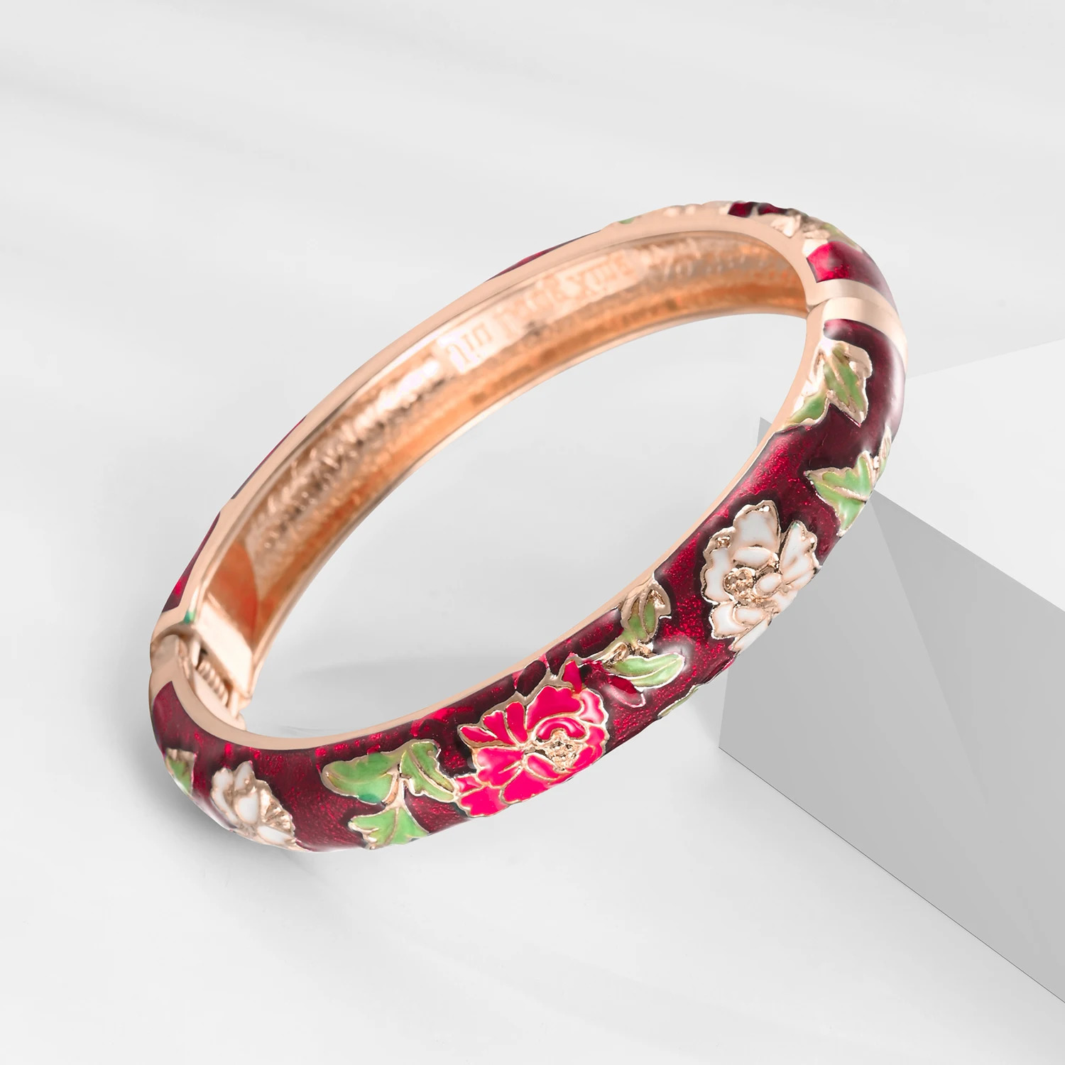 1 PC Cloisonne Bracelets For Women Enamel Bangles Womens Bracelet Bangle On Hand Alloy India Jewelry African Hawaiian Dark Red 250616