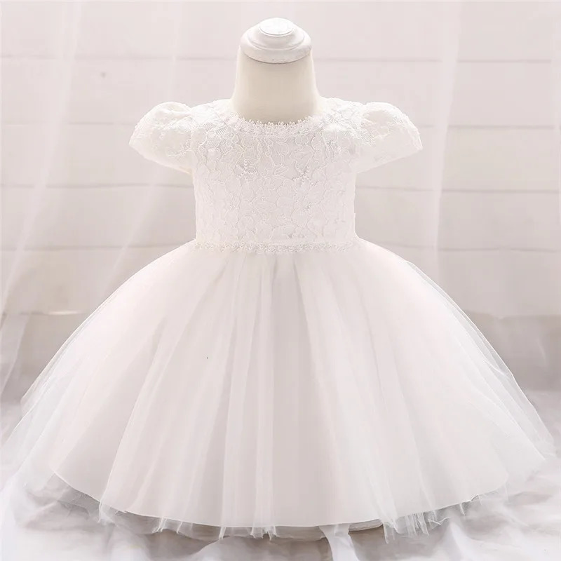 born Girls White Baptism Dress Infant Baby 1st Birthday Princess Party Dresses Toddler Summer Clothes Baby Christening Gown 250617