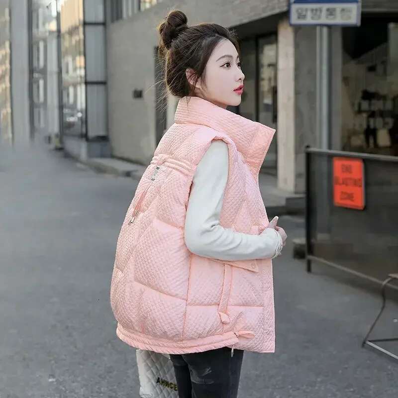 Loose Lady Padded Cotton Giletes Stand Collar Working Insulated Demi-season Womens Vests Casual Classic Elegant New Outerwear