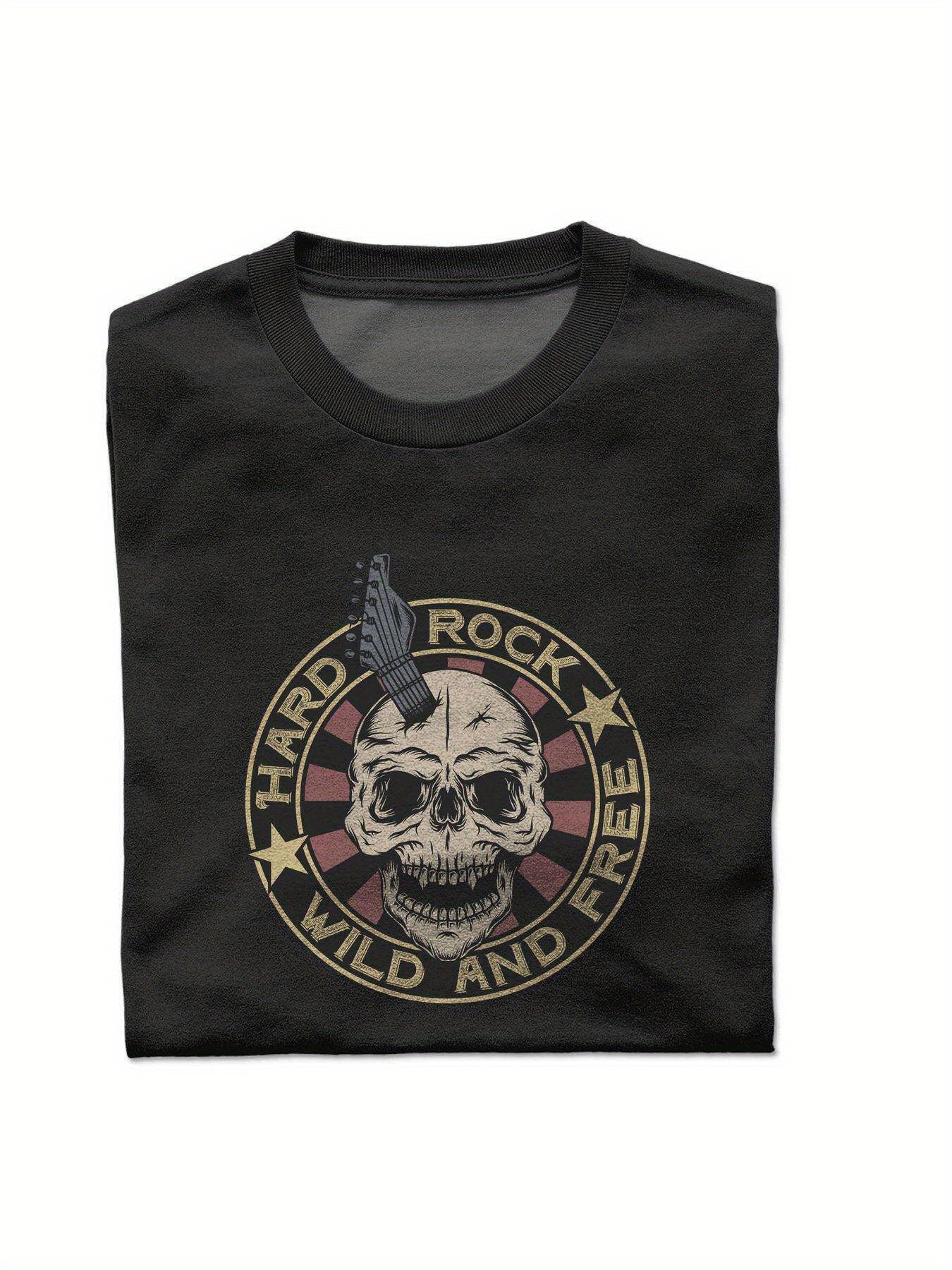 Dongdumaoyi Cotton White T Shirts Black Graphics Microphone Adult Short Sleeve Round Collar Men 180G S-3Xl Skull 9b1c
