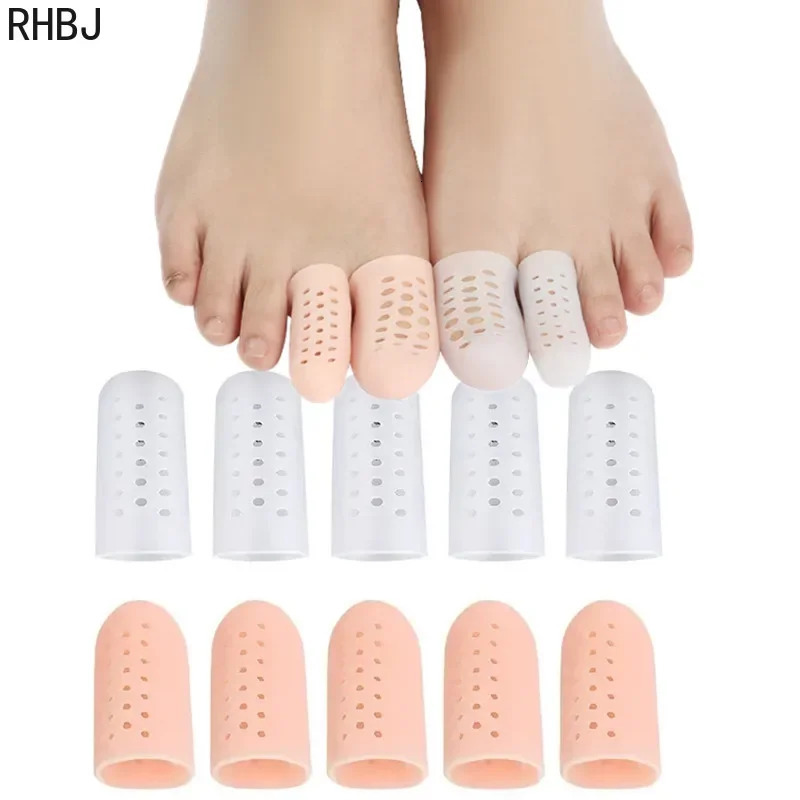 RHBJ 2Pcs Silicone Toe Caps Anti-Friction Breathable Prevents Blisters Toe Caps Cover Protectors Foot Care Toe Protector 250613