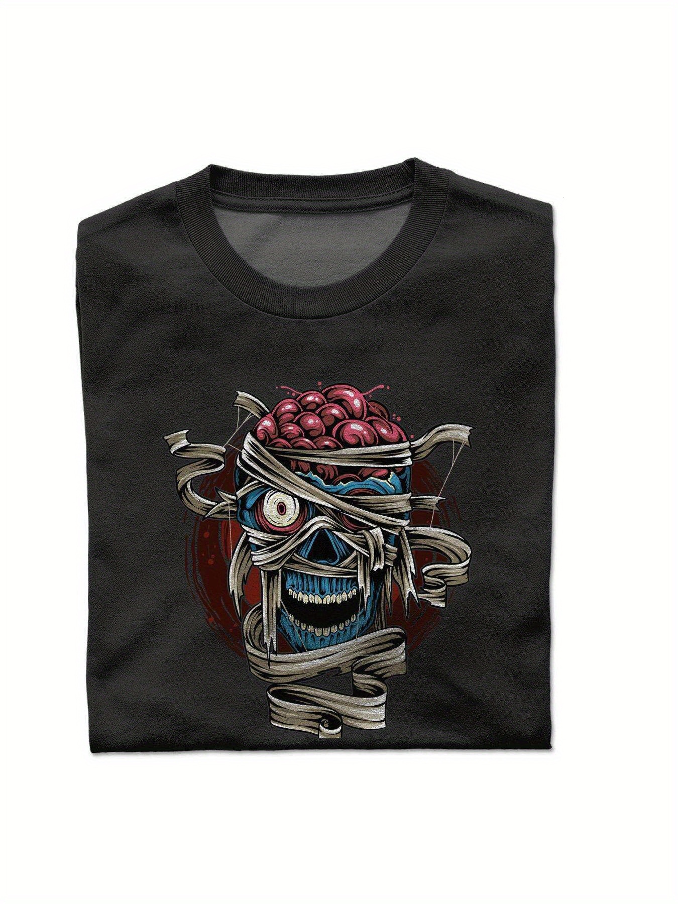 Dongdumaoyi S-3Xl T Shirts Cotton 180G Text Graphics Short Sleeve Round Collar Adult White Black Men Halloween 21e2