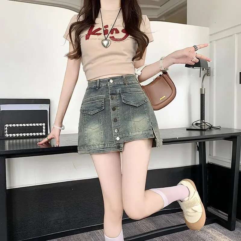Short Jean Pants Woman Button High Waist Denim Shorts for Women Casual XL Streetwear Wholesale Fashion 2025 Cheap Kpop Clothing