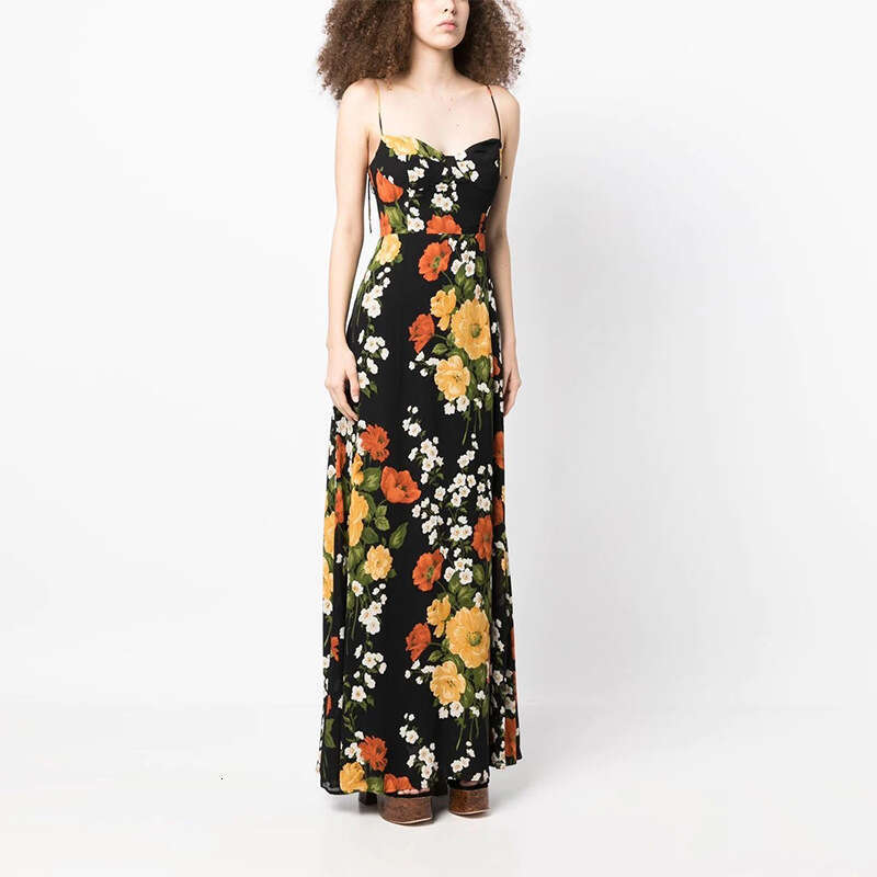 White Dress Womens Designer Clothing Women Dresses N760 Summer 2025 Printed Tie Slim Low-cut Sexy Vacation Style Mid-length Dress for Women
