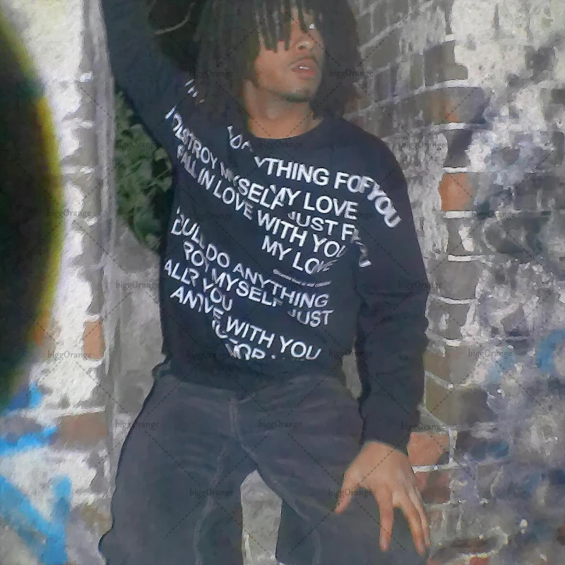 High Street Retro Harajuku Letter Round Neck Long Sleeve T-shirt Punk Gothic Y2K Graphic Top Men Hip-hop Trendy Streetwear 250616