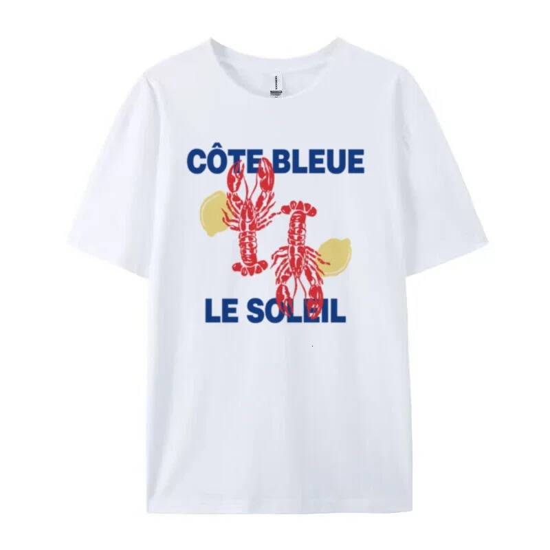 Cute Y2k Lobster Graphic Tees Women Summer Retro Aesthetic Seafood T Shirt Loose Cute La Dolce Vita Shirt Coastal Vacation Tops 250617