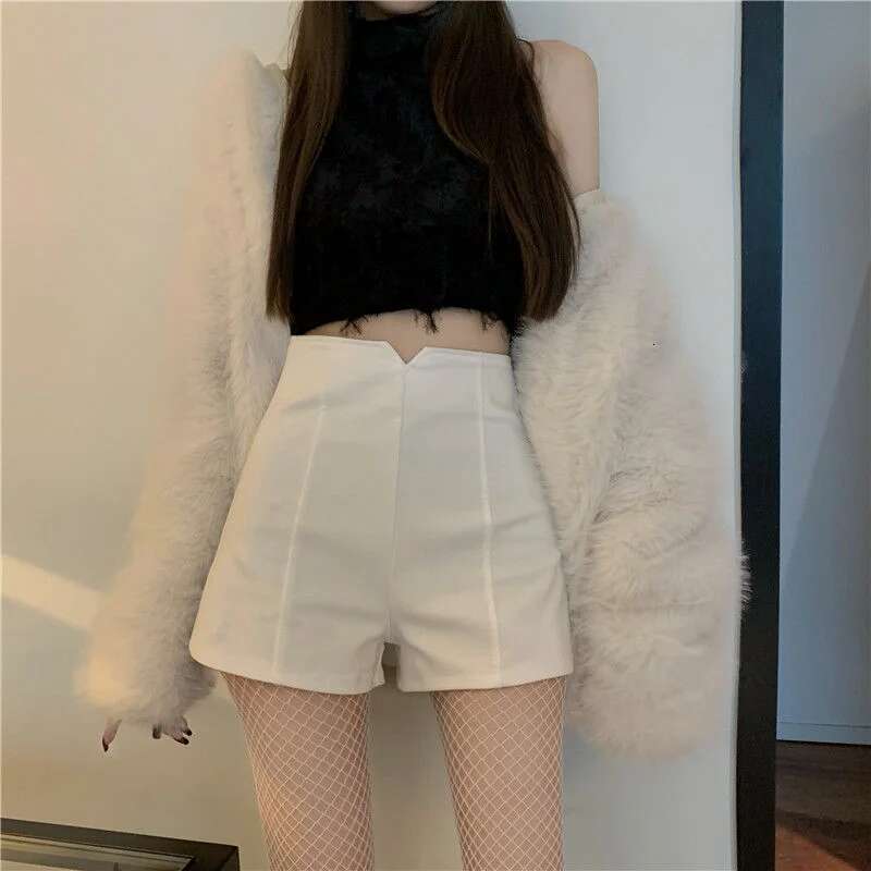Mini Cute Womens Shorts Short Pants for Woman To Wear Skinny Sexy Knit Tight Kawaii Booty White Y2k Harajuku Outdoor Low Price