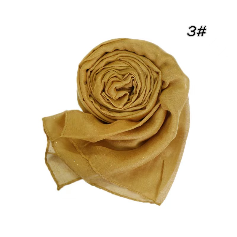 T990 new style gold-stamped Bali yarn women's scarf monochrome gold-sprinkled long scarf fashion
