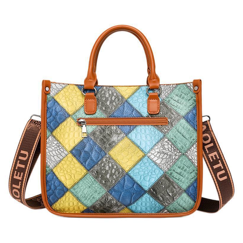 High quality brand high-quality new style free designer bag cross-border new style fashionable color blocked handbag shoulder bag new style free desig