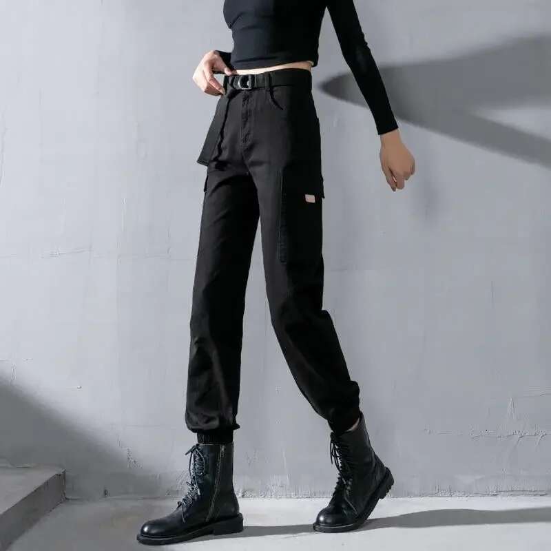 Baggy Korean Fashion Pants for Women Casual Loose Harajuku Trends 2025 Y2k Streetwear Cotton Slacks Original 90s Woman Trousers