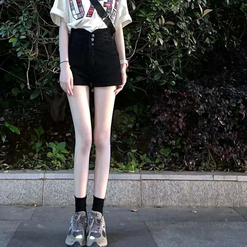 Streetwear Female Short Jeans Pants Tight With Waist Pocket Skinny Womens Denim Shorts Wide Booty Aesthetic XXL Casual Youthful