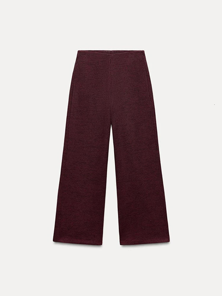 Casual Knit Vest Pants Set Women Solid O-neck Single-breasted Cardigans Wide Leg Trousers 2025 Spring Summer 2 Pieces Lady Sets 250616