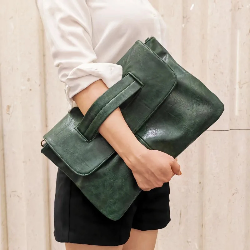 Women Clutches PU leather Crossbody Bags for female Shoulder messenger bag Laptop Bag For Macbook Pouch Bag big Ladies handbag 250617