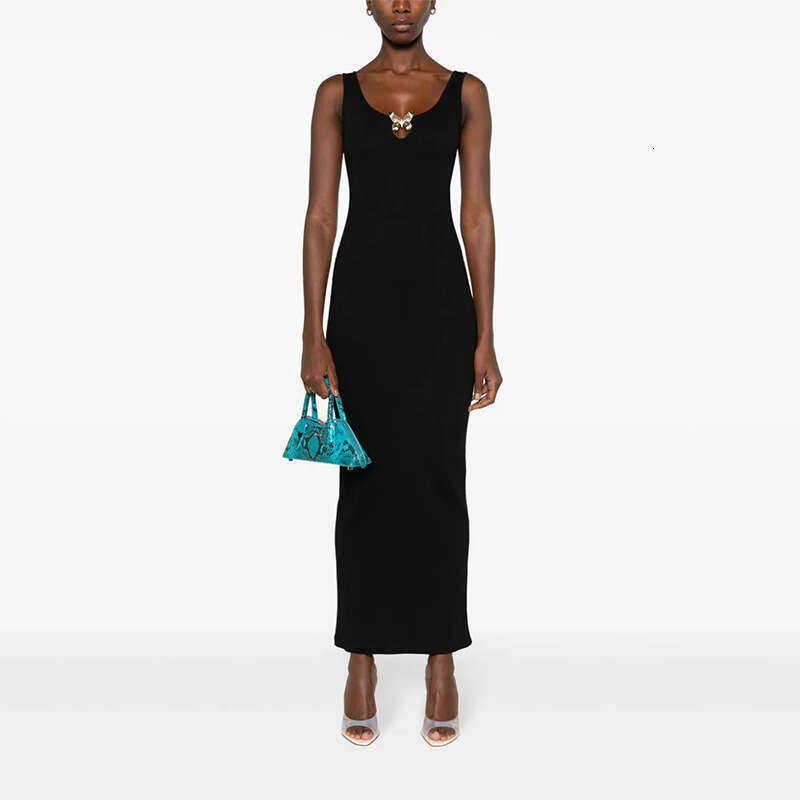 Womens Dresses Bodycon Dresses for Women Clothes Women Designer 855 New 2025 Solid Color Round Neck Slim Fit Long Knitted Vest Dress Slimming Sexy Out