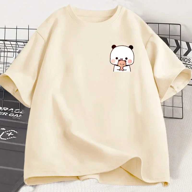 Panda Bear Bubu Dudu and Their Babies T Shirt Fashion Funny Couple T-shirt Women Fashion Casual Short Sleeve Tees Clothing T250617