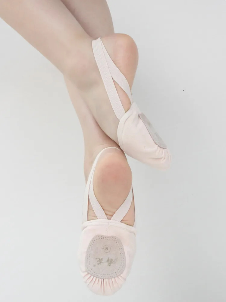 Artistic Gymnastics Shoes Womens Half-foot Dance Practice Pointed Ballet Shoes Socks Elastic Leather Outsole 250613