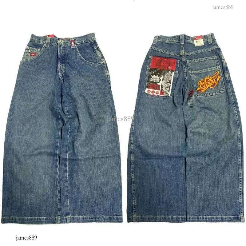 Y2K clothing cargo pants men JNCO Embroidered high quality jeans Hip Hop streetwear baggy jeans Harajuku vintage wide leg jeans 240806