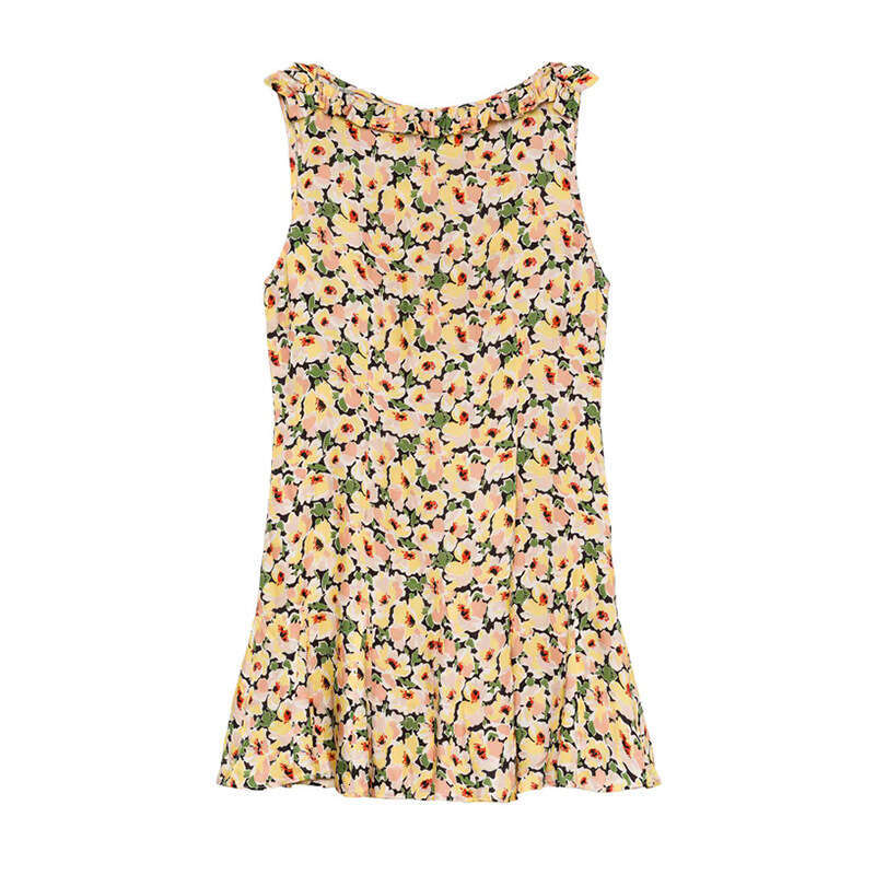 Dresses for Woman Vestido De Mujer Luxury Dress 858 Summer New 2025 Round Neck Pullover Sleeveless Short Dress Silk Floral Vacation Style French Women