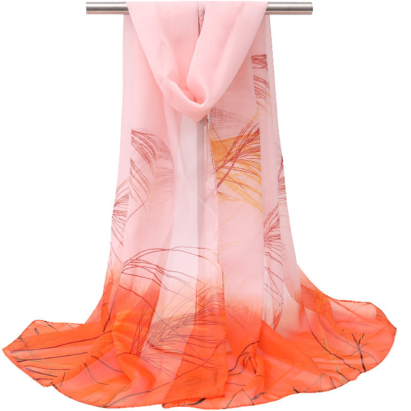 K1048 2024 Spring and Autumn New Women's Auspicious Bird Women's Chiffon Long Silk Scarf Wholesale Yiwu Small Gauze Scarf March 8th