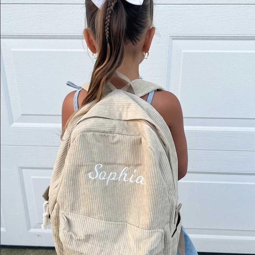 Large Capacity Corduroy Schoolbag Custom Name Solid Color Bag Personalized Travel Simple Corduroy Backpack Unique Gifts Z250617