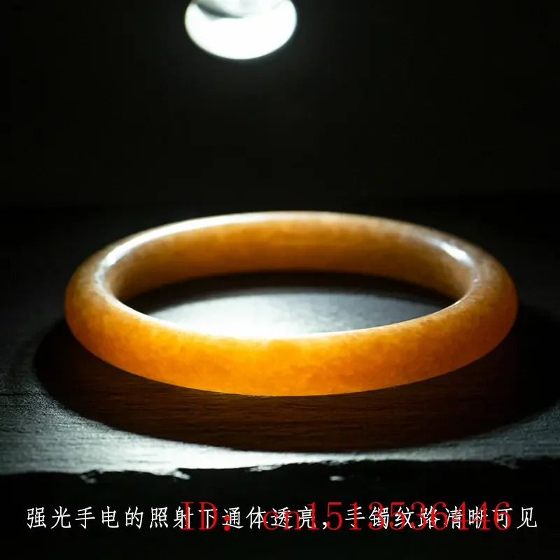Genuine Natural Yellow Jade Bangle Bracelet Charm Jewellery Fashion Accessories Hand-Carved Lucky Amulet Gifts for Women Her Men 250616