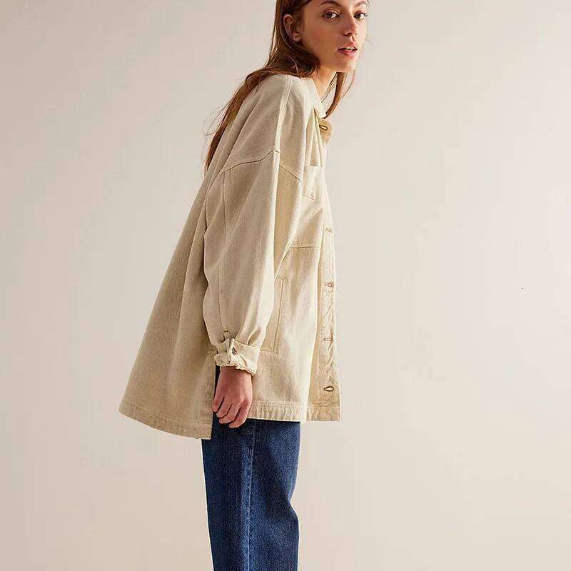 Top 2025 New Fashion Solid Color Spring Autumn Casual Long-Sleeved Lapel Women Denim Jacket H351