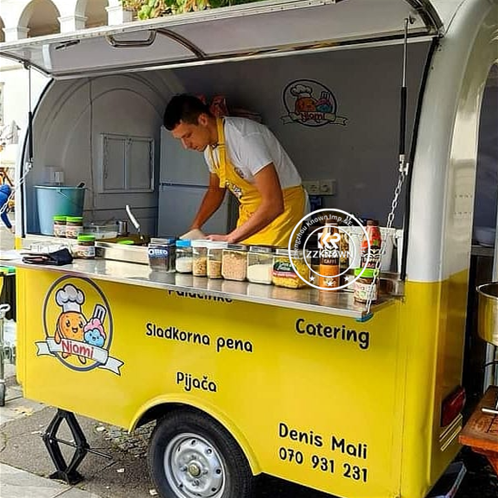 Catering Trailer Fully Equipped Mobile Coffee Bar Crepes Foodtruck Ice Cream Hot Dog Truck Full Kitchen Concession Food Truck