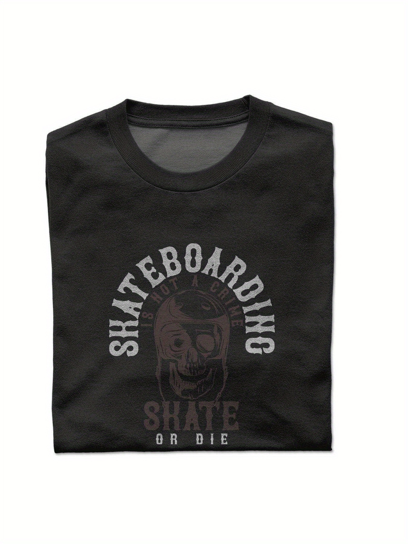 Dongdumaoyi Black 180G Men White Short Sleeve Adult Text S-3Xl Round Collar Skull T Shirts Cotton d43f