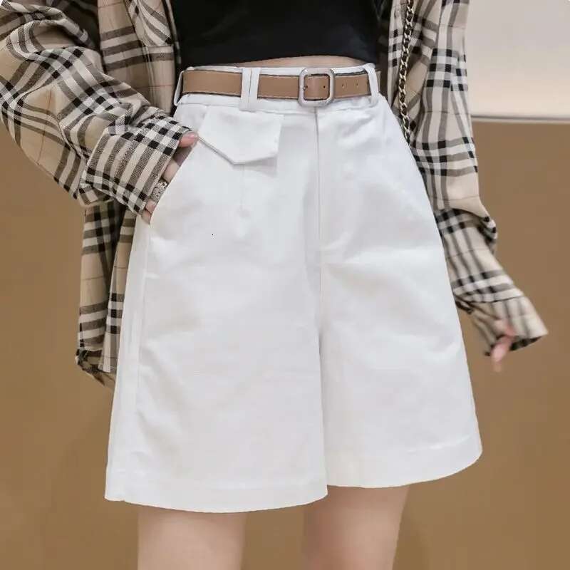 Female Short Pants Wide Korean Style Womens Shorts Jorts To Wear Cheap Stretchy Elegant Youthful Trend 2025 Outfits Elasticty