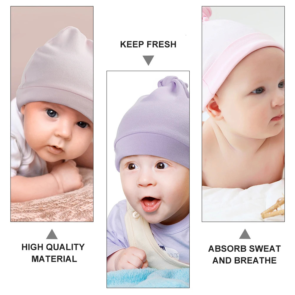 3pcs Baby Cotton Hat born Hats Kids Winter Infant Pure Cotton Caps Boy Girl Turban Baby Shower GiftBreathable Elastic Fits 250617