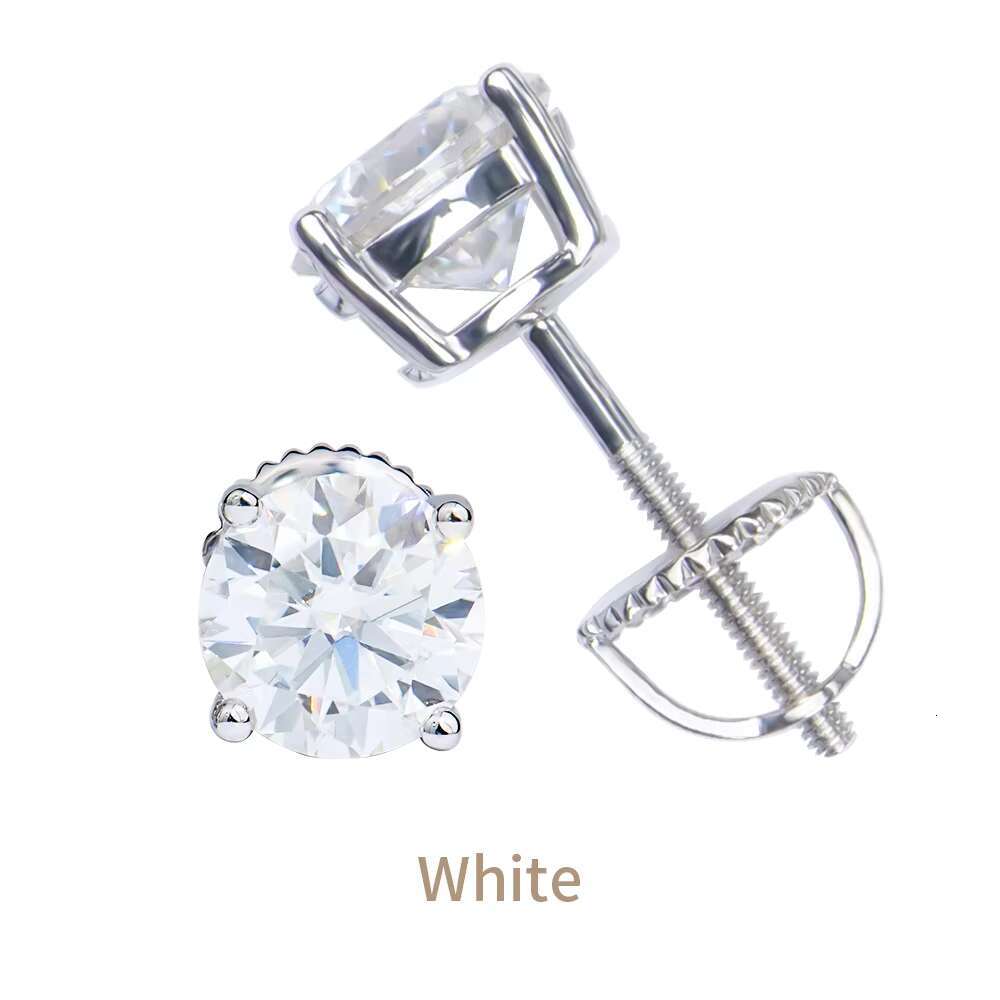 4mm 5mm 6.5mm Classic D Mossanite Screw Earrings Fine Jewelry 925 Sterling Silver Vvs Moissanite Diamond